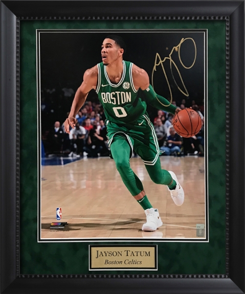 Jayson Tatum Boston Celtics Framed Autographed Nike 2020-21 Kelly