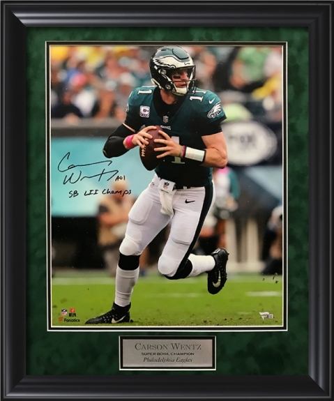Carson Wentz Autograph Photo With Inscription 23x27 Fanatics Authentication