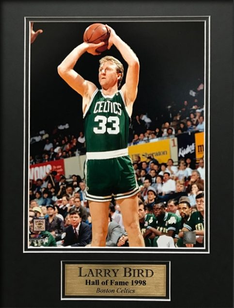 Larry Bird Signed Shooting Photo Framed - Icons of Sport