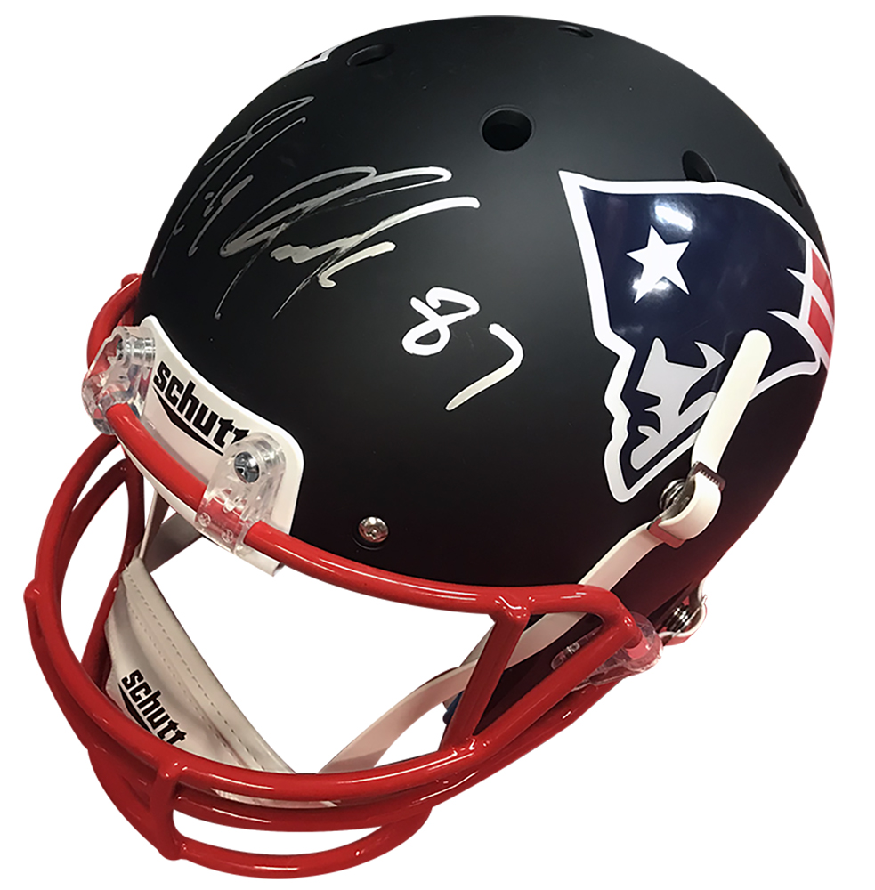 Rob Gronkowski Autograph Helmet Patriots Speed Replica Matte Black