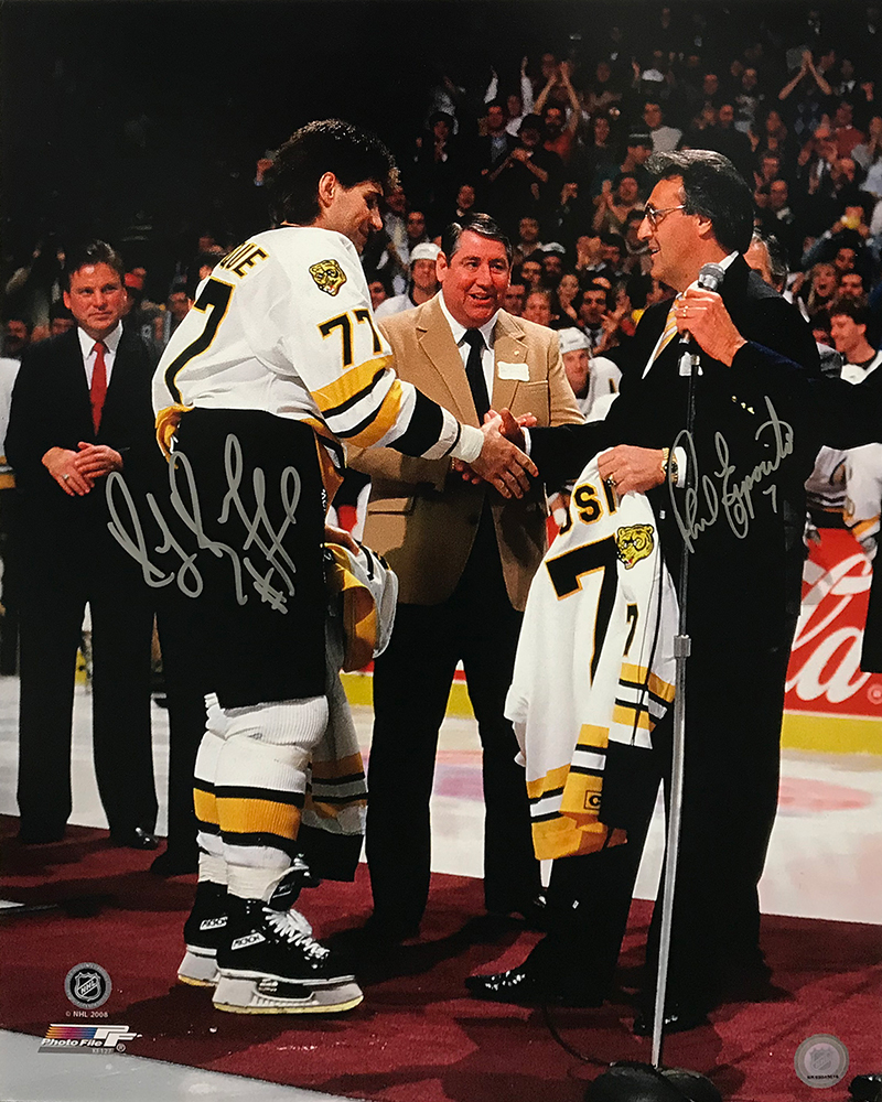 Ray Bourque Phil Esposito Boston Bruins Signed #7 Jersey Retirement Night 16x20 