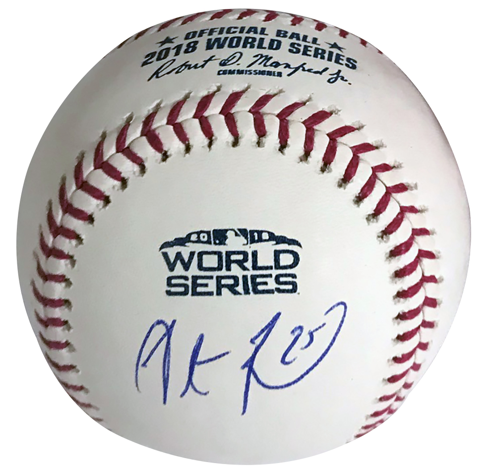 Steve Pearce Autograph Baseball World Series 2018 logo - New