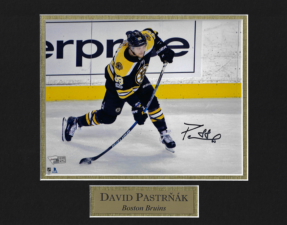 David Pastrnak Boston Bruins Signed Autographed Black and White 16x20 