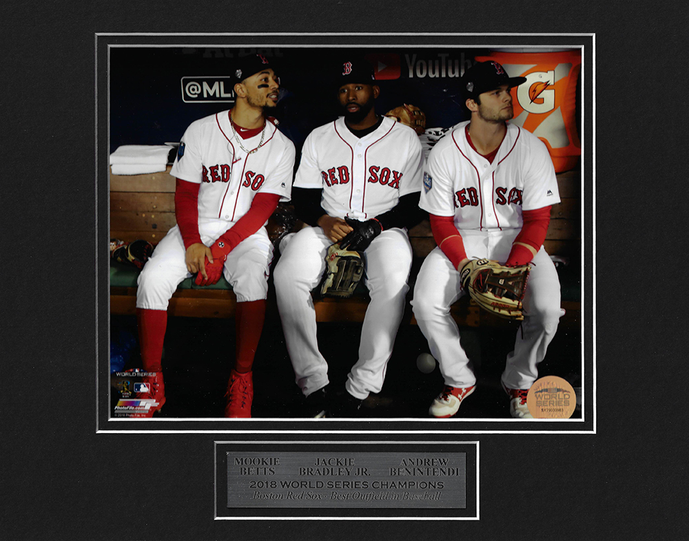 Mookie Betts, Andrew Benintendi, & Jackie Bradley 2017 Action Photo Print -  Item # VARPFSAAUF128