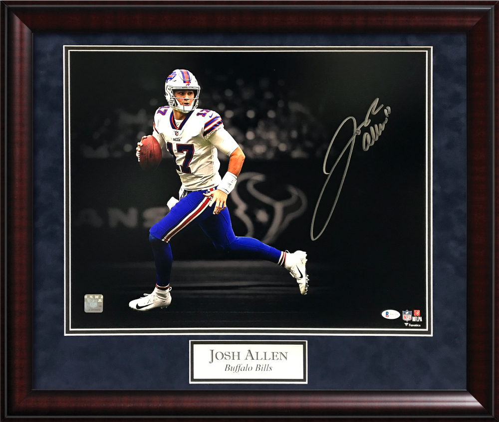 Josh Allen Autograph Photo Run Spotlight 23x27 Beckett Authentication