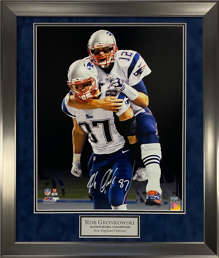 Rob Gronkowski Autograph Photo With Tom Brady 20x24