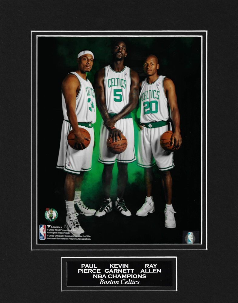 Kevin Garnett & Paul Pierce Boston Celtics Unsigned Hardwood Classics 2008  Media Day Portrait Photograph