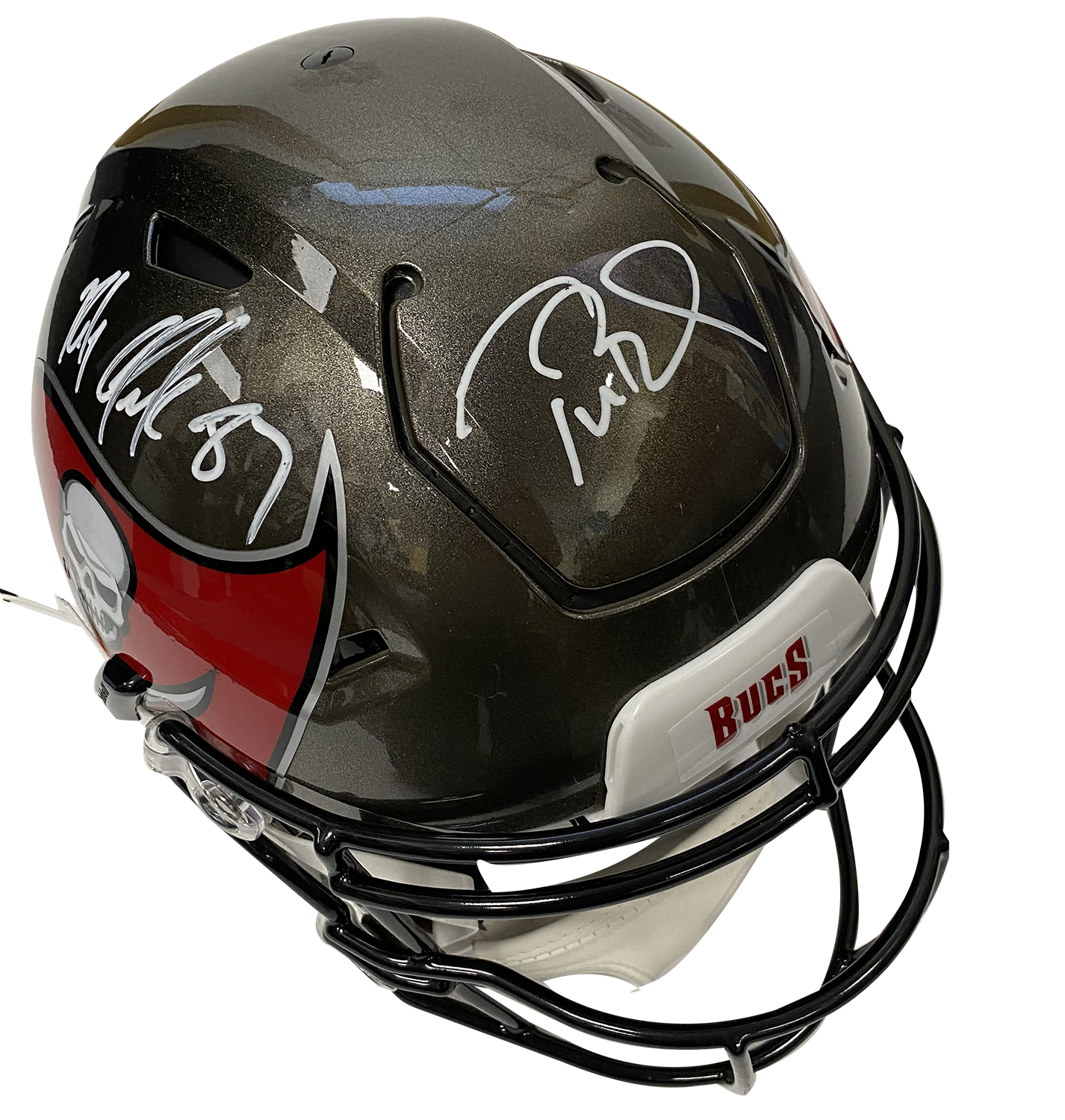 Tom Brady & Rob Gronkowski Autographed/Signed Tampa Bay Speed Flex Authentic Helmet 