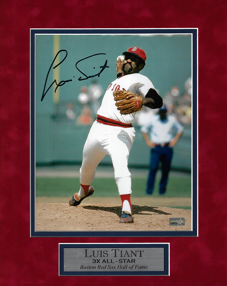 Luis Tiant Autograph Photo Pitch 11x14 - New England Picture