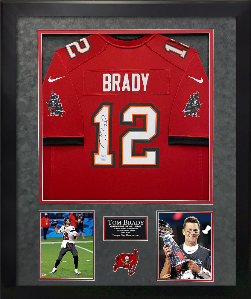 Tom Brady Autograph Jersey Tampa Bay Buccaneers Red Framed 37x45 - New  England Picture