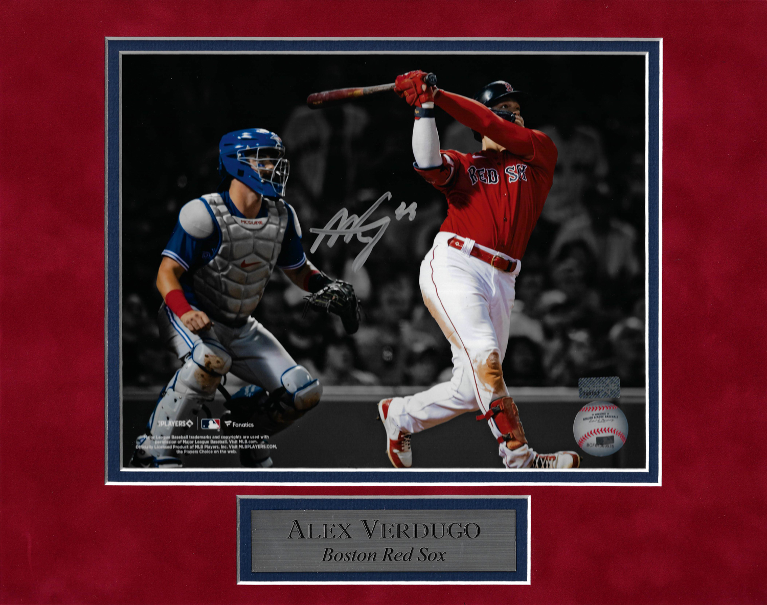 Alex Verdugo Autograph Photo Spotlight At Bat Swing 11x14 - New England  Picture