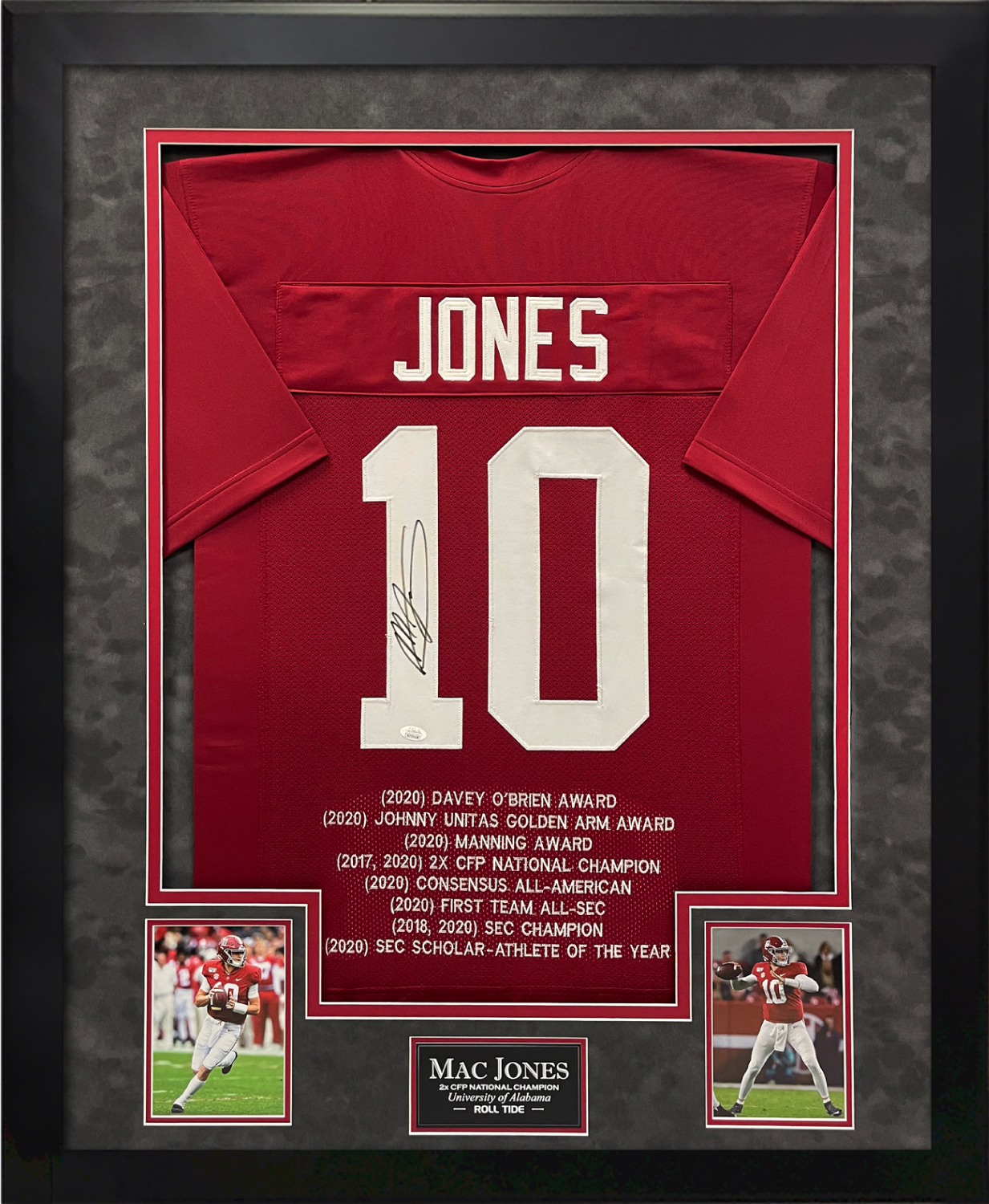 Mac Jones Autograph Jersey University of Alabama Crimson Tide Red