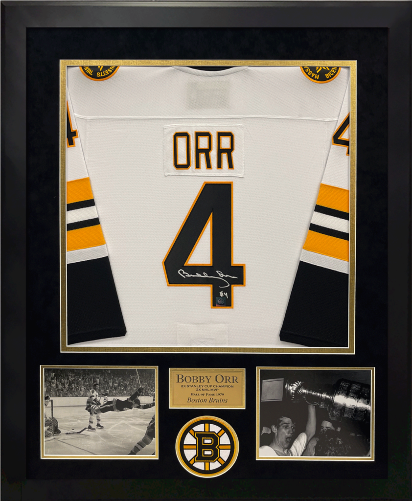 Framed Bobby Orr Boston Bruins Autographed White Adidas Authentic Jersey