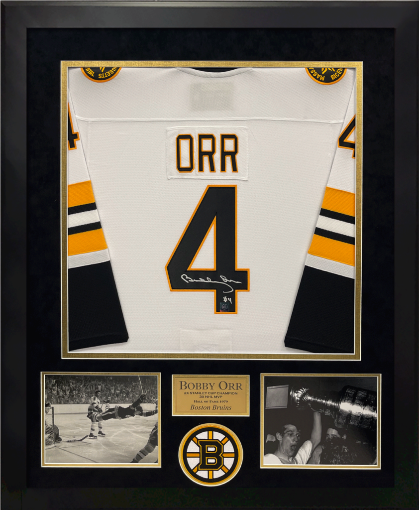 Framed Bobby Orr Boston Bruins Autographed Adidas White Heroes of