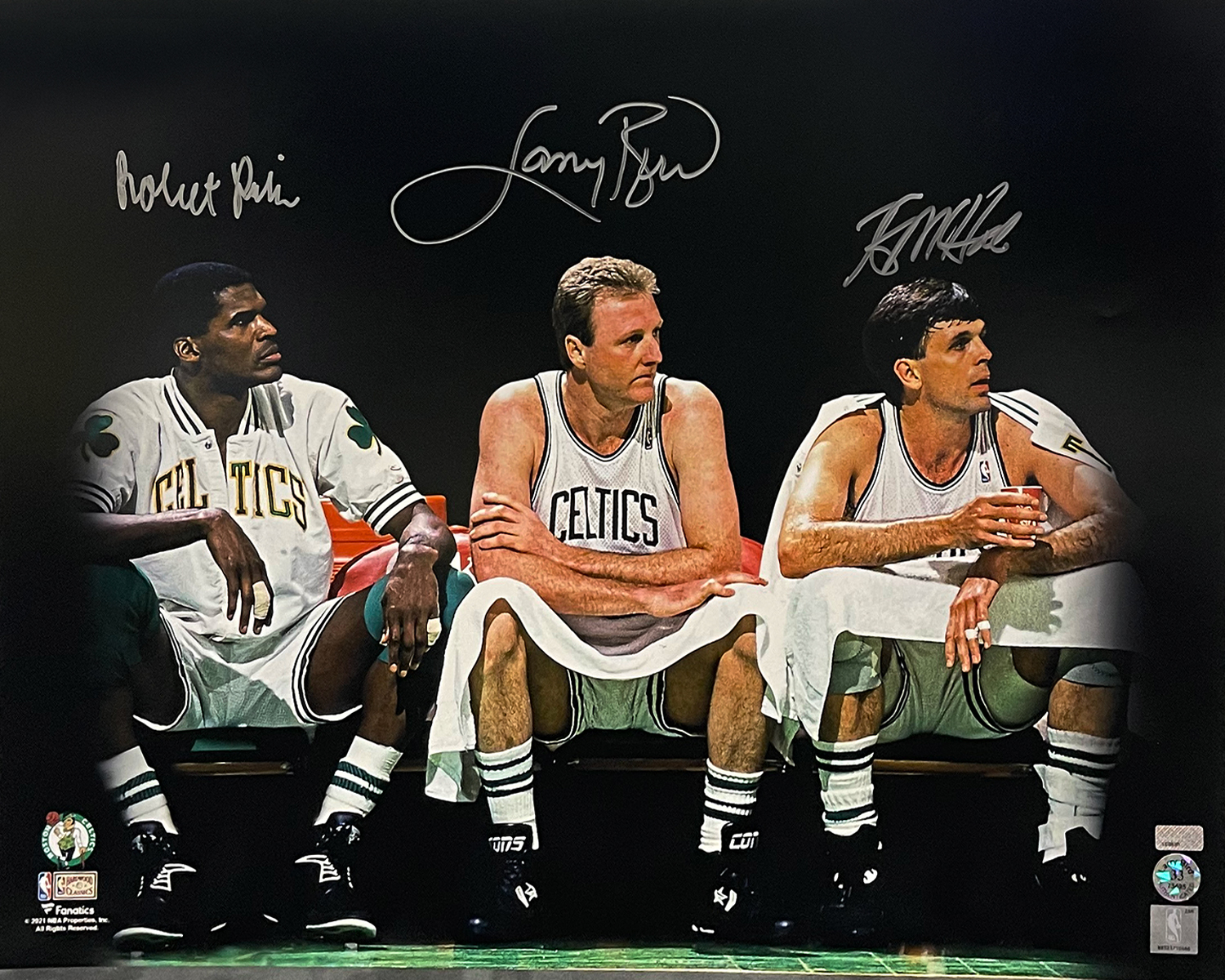 Champion Larry Bird, Kevin McHale and Robert Parish Boston Celtics  signatures shirt - Limotees