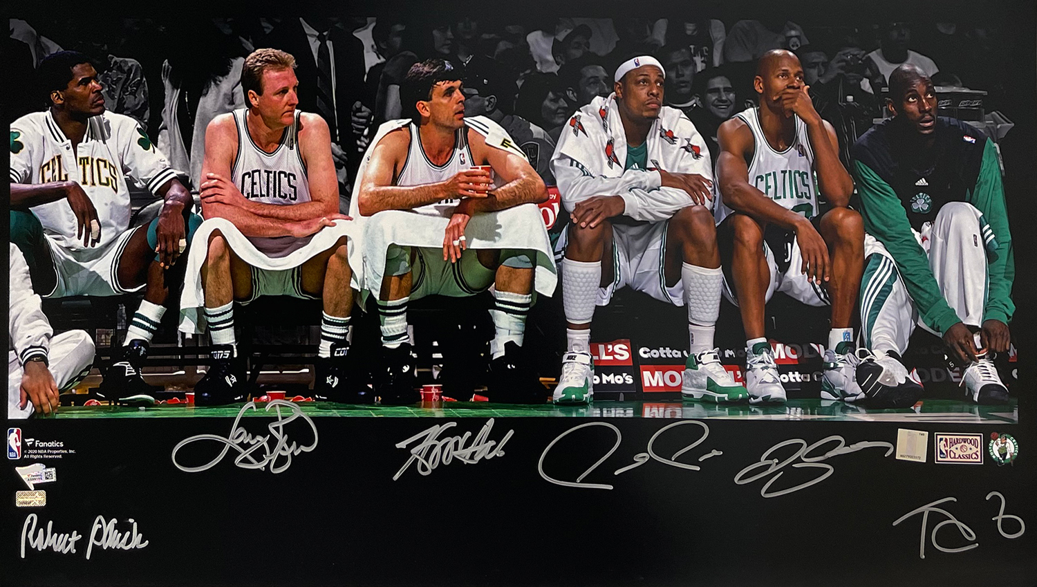 Paul Pierce Ray Allen Kevin Garnett Triple Autograph Photo On