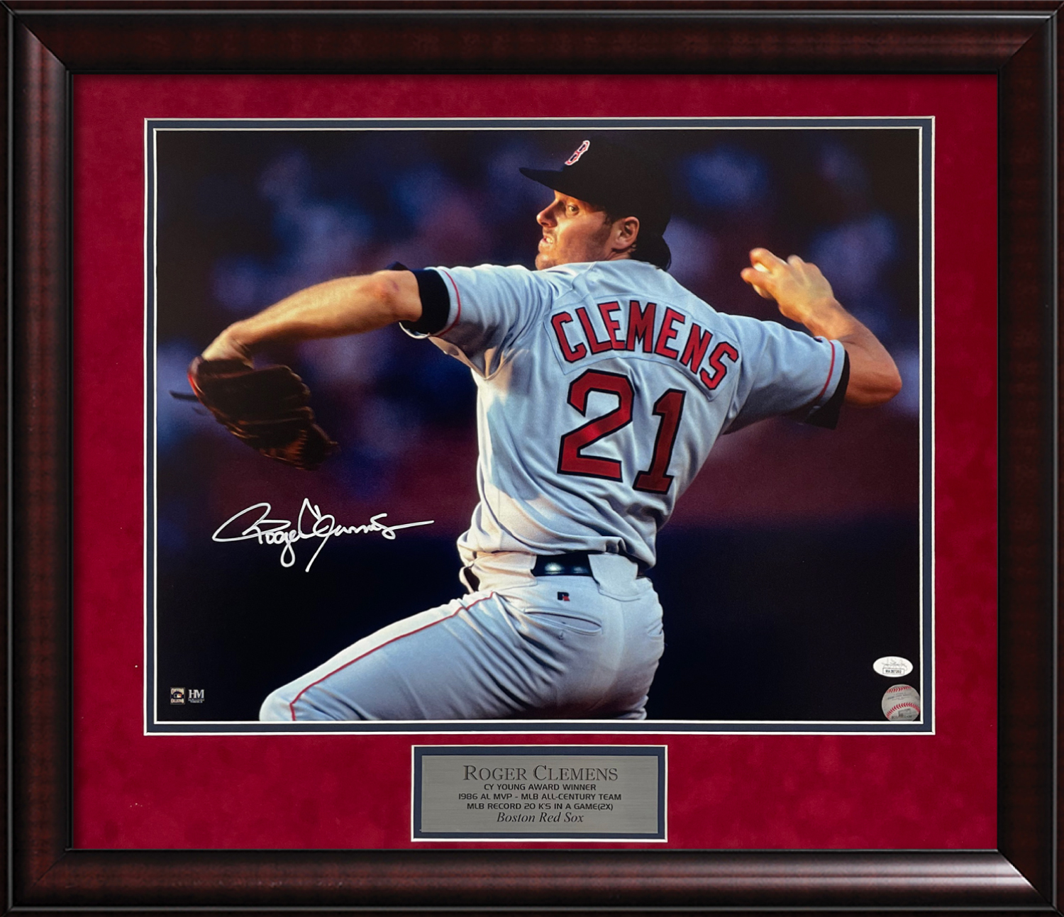 Roger Clemens Autograph Photo Pitch Close Up 23x27 JSA Authentication - New  England Picture