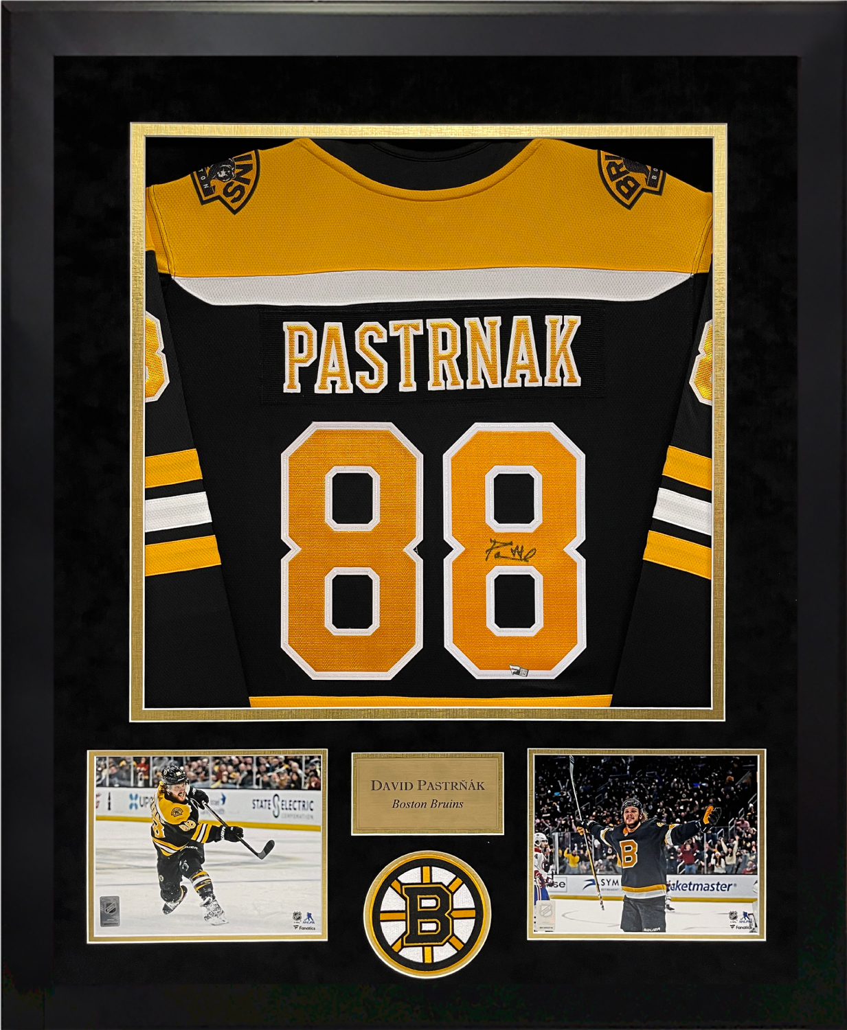 Framed bruins jersey