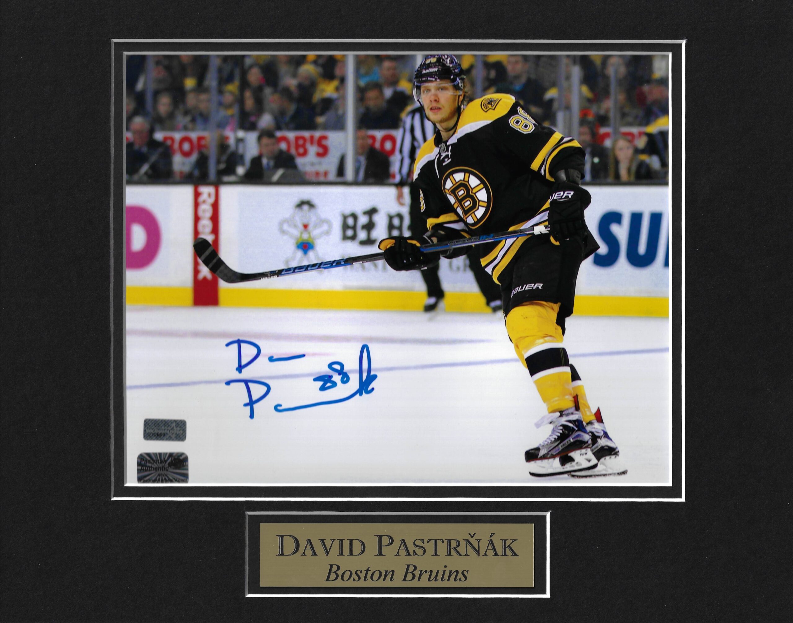 Brad Marchand. Patrice Bergeron, David Pastrnak TRIPLE signed Custom Jersey