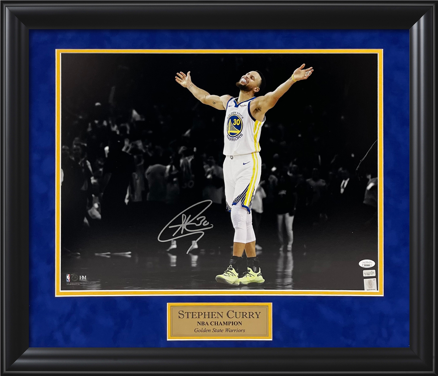 Steph Curry Autographed and Framed Golden State Warriors Jersey