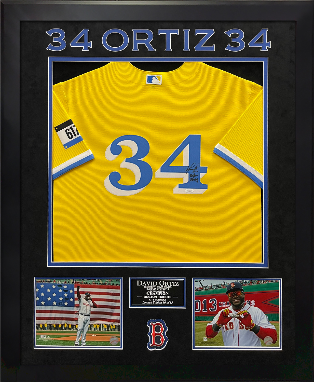 David Ortiz Autograph City Connect Jersey W/ Inscription Framed