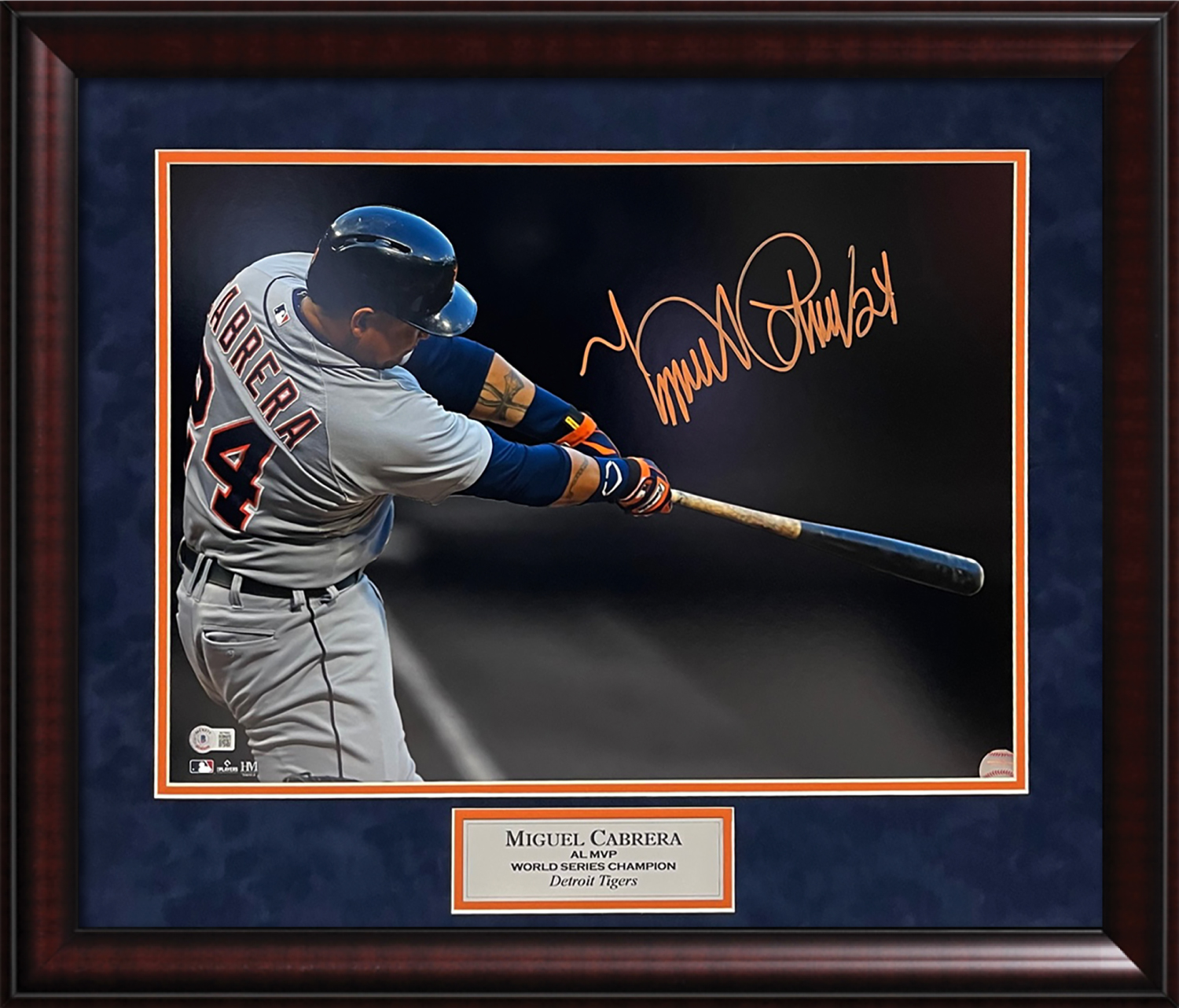 Miguel Cabrera Autograph Photo Spotlight 23x27 Beckett Authentication