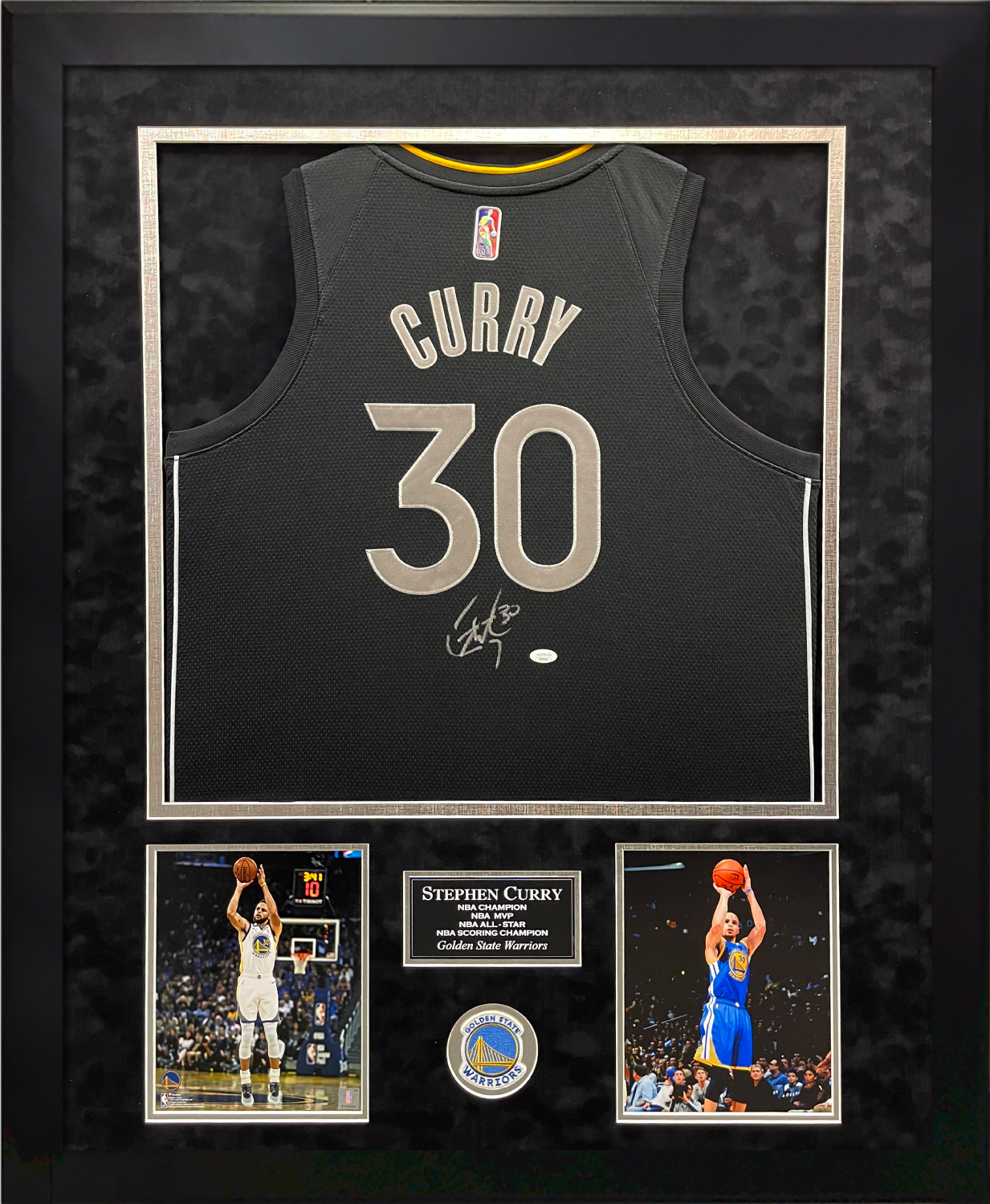 stephen curry autographed jersey framed